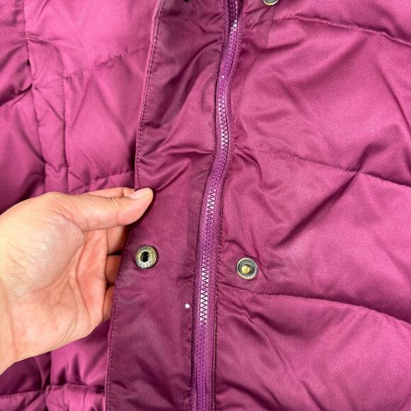 Lands' End Down Coat w/ hood Womens Large L 14-16 Red Purple - Picture 4 of 10